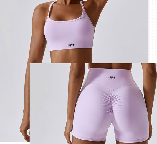 2SSHWS01 - KFFIT Sports Bra & Scrunch Shorts Set