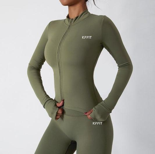 2SHW01 - KFFIT Performance Athletic Set - Long Sleeve Zip Top & Leggings
