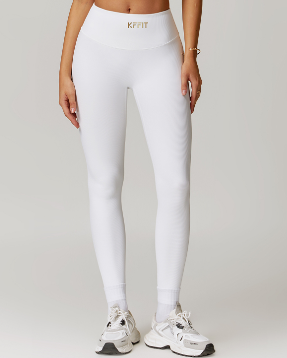 KFFIT LUX Hold seamless 3-piece high-waist support shapewear, shown in white with smooth fabric and supportive design.