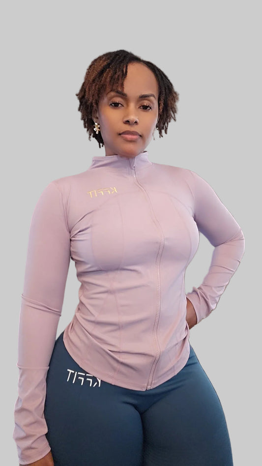 KFFIT zip-up long sleeve jacket featuring a sleek design, front zipper, and comfortable fit, ideal for casual wear.